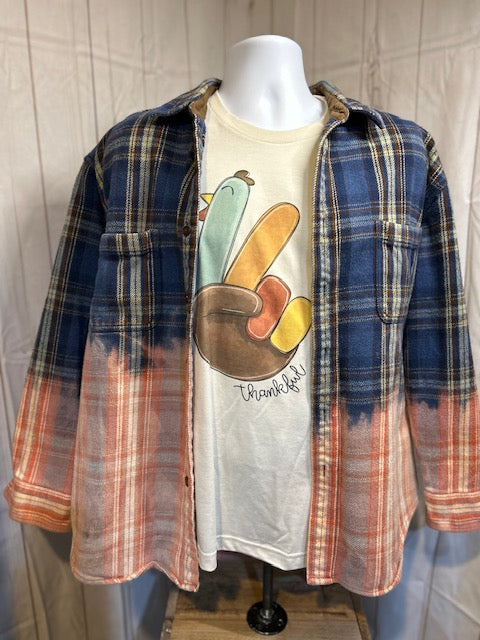 Blue Bleached flannel XL