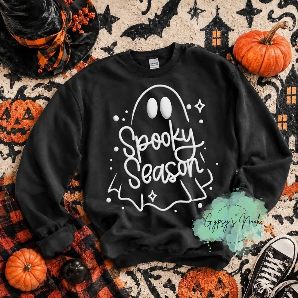 "Spooky Season" Puff Print Crewneck Sweatshirt